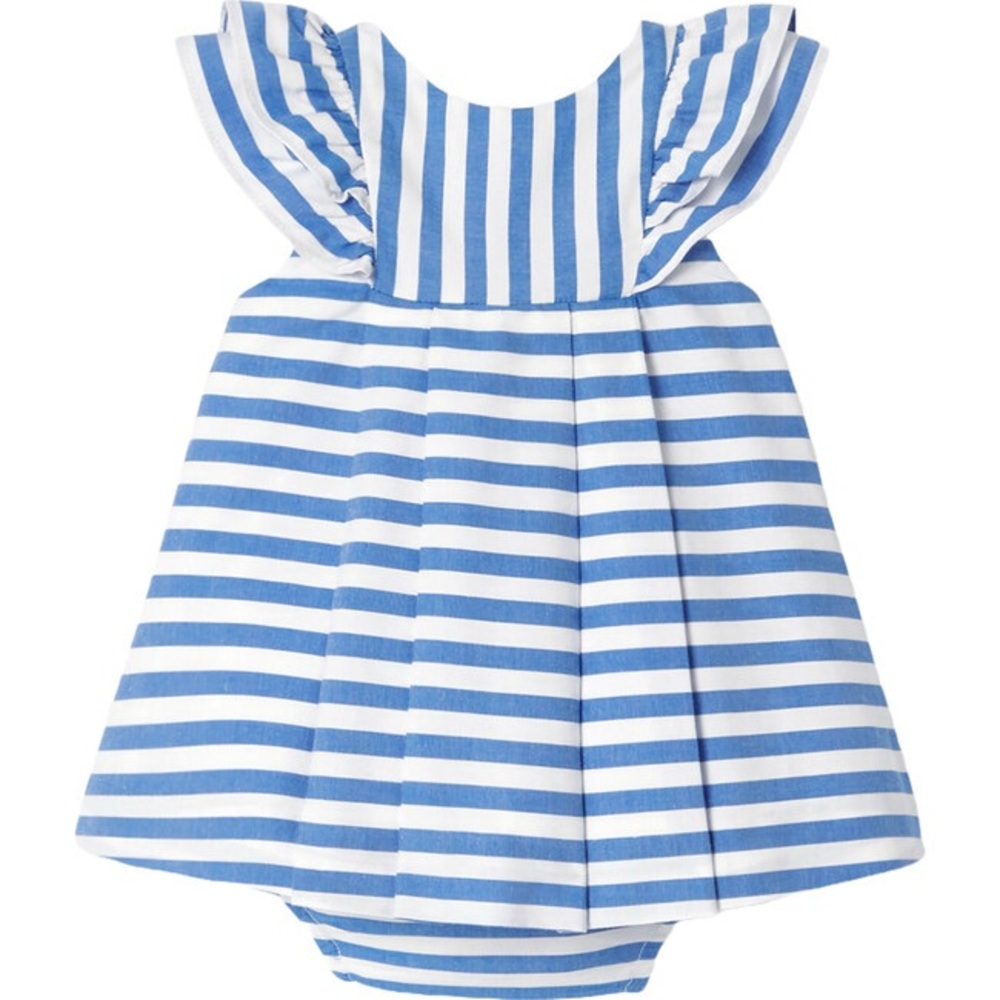 Blue and White Striped Baby Dress